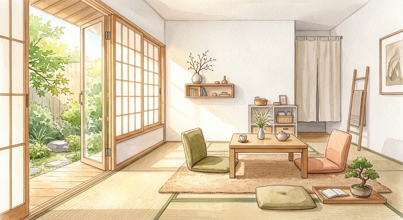 すっきり整理されたミニマリストの部屋